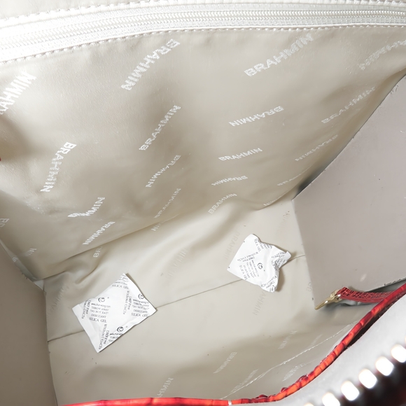 ❤️NWT BRAHMIN RADIANT RED LARGE DUXBURY GENUINE LEATHER DURABLE XBODY HANDBAG! - Picture 10 of 11